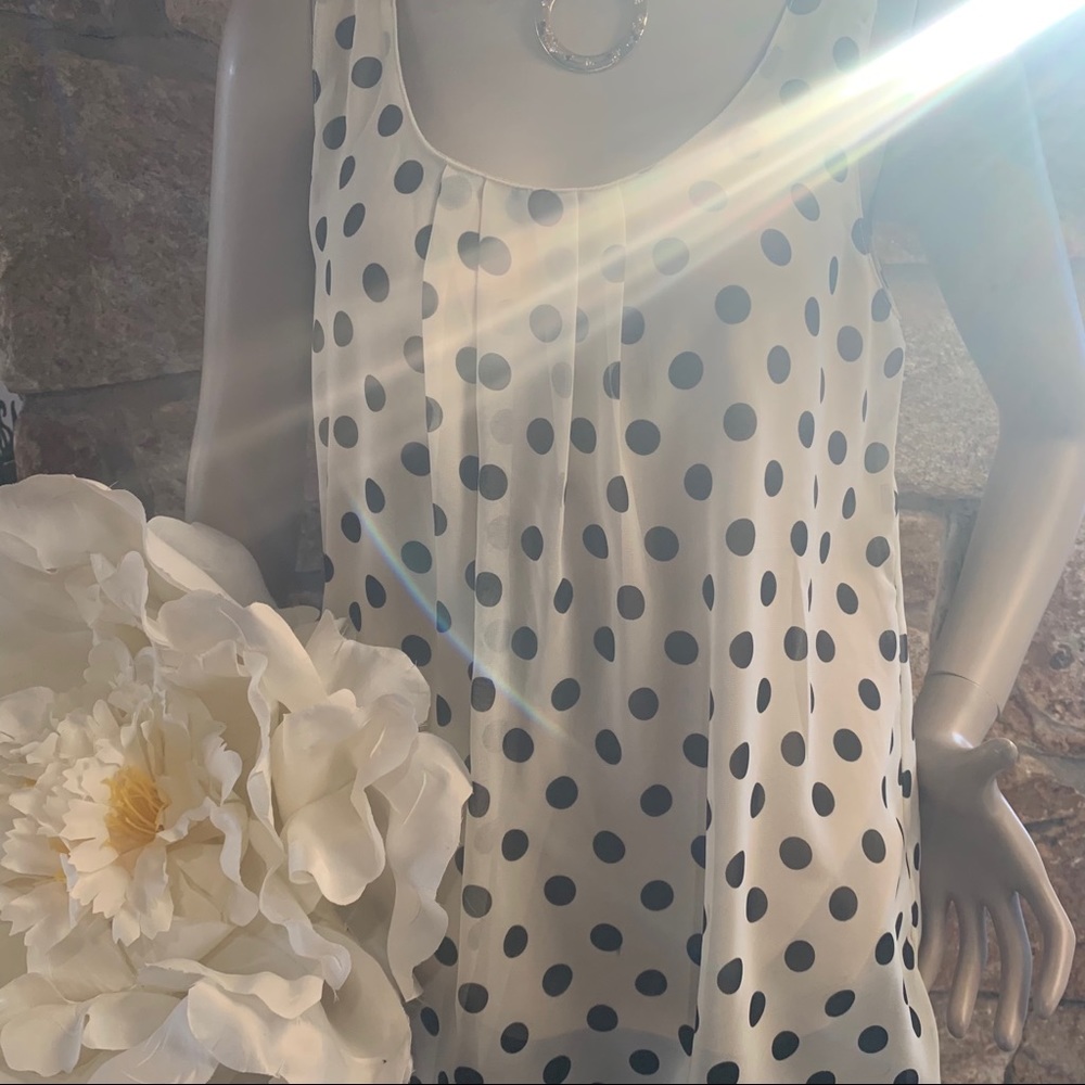 Trinity polka dot sleeveless blouse